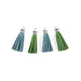 Suede Jewelry Tassels - 2 Inches - Green and Teal - 4 Pieces (darss138)