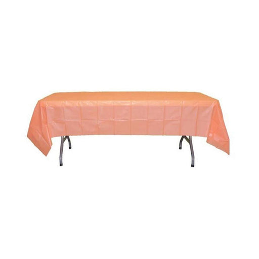 Plastic Disposable Table Cover - Peach - Rectangle - 54in. x 108in.