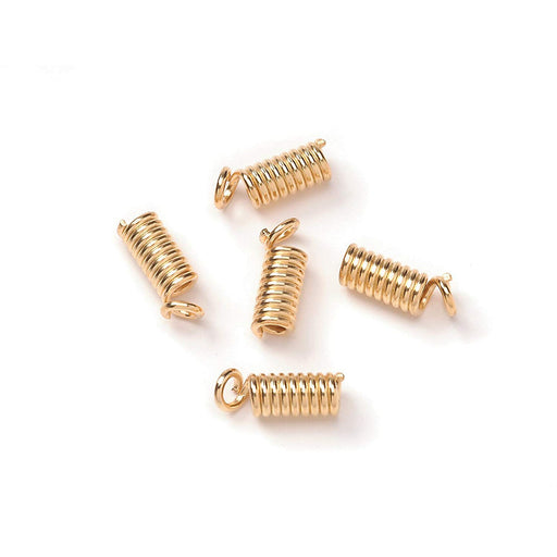 4 X 8mm Crimp Coil Necklace End - Gold - 8 Pieces (dar192093)