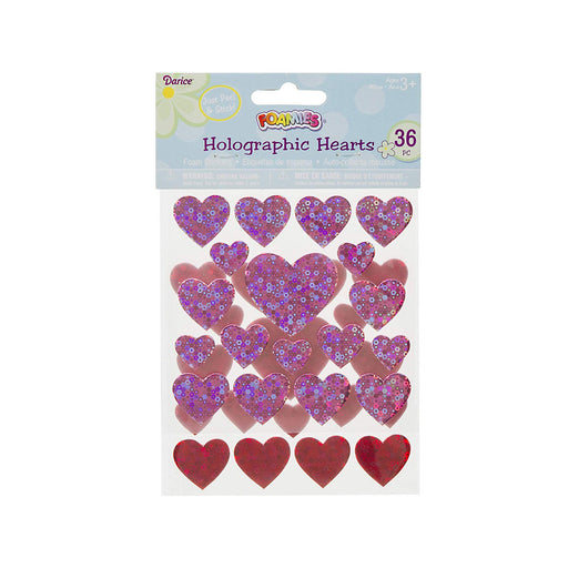 Foamies(r) Stickers - Hearts - Hot Pink and Red - 36 Pieces (dar1066253d)