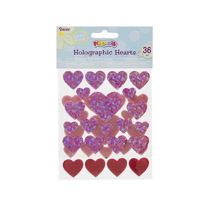 Foamies(r) Stickers - Hearts - Hot Pink and Red - 36 Pieces (dar1066253d)