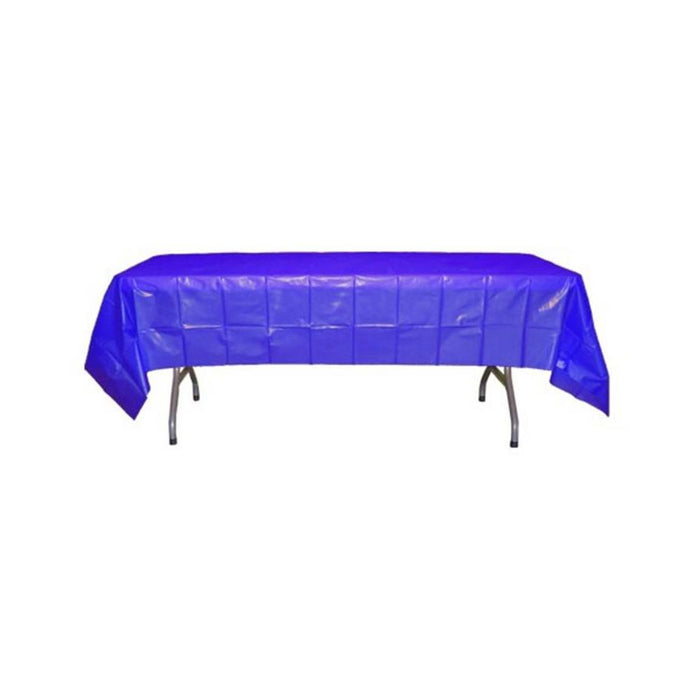 Disposable Plastic Dark Blue Table Cover - Rectangular - 54in. x 108in.