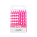 Pink Stripes & Dots Candles - 2.5 Inches - 16 Candles (dp37743)