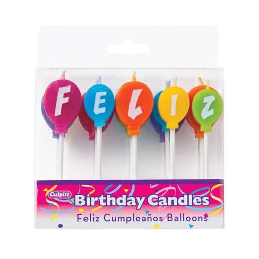 Feliz Cumpleanos Balloons Birthday Cake Candles (dp6667)