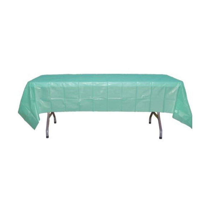 Disposable Plastic Aqua Blue Table Cover - Rectangular - 54in. x 108in. (fdp90001)