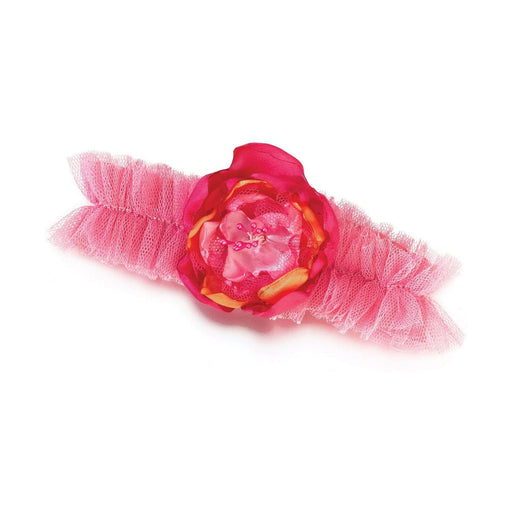 Hot Pink Orange Garter | Floral Prom Garter | Hot Pink and Orange Tulle Garter - One Size Fits Most - 1 Piece (lrlg830)