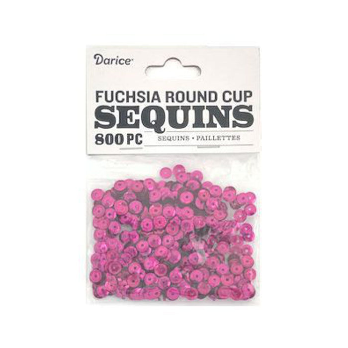 Fuchsia Sequins, Fuchsia Cupped Sequins - 5mm - 800 Pieces/Pack (dar1004335)