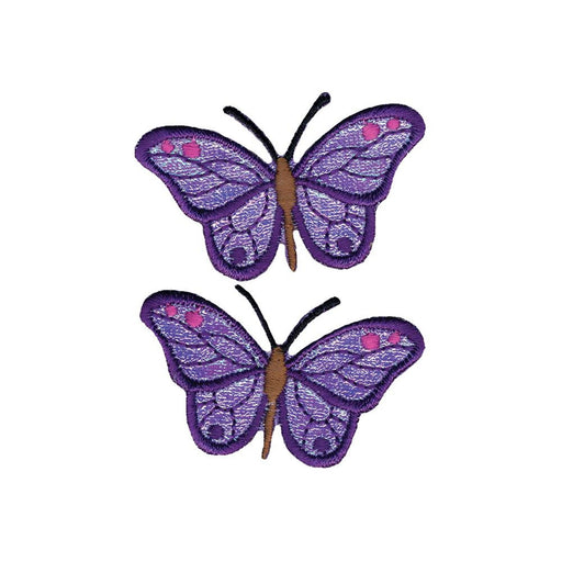 Butterfly Applique | Butterfly Patches | Iridescent Butterflies Iron-On Appliques - 1-3/4 x 1in. - 2 Pieces/Pkg. (nm1967218001ja)