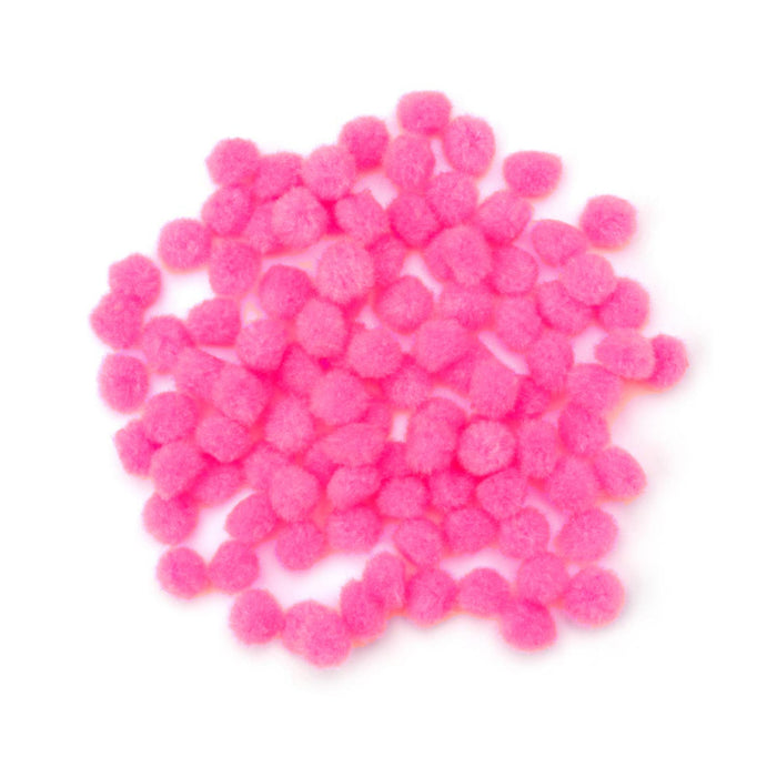 Bright Pink Pom Poms | Pink Pom-Poms - .5in. - 100 Pieces/Pkg. (nm40000776)