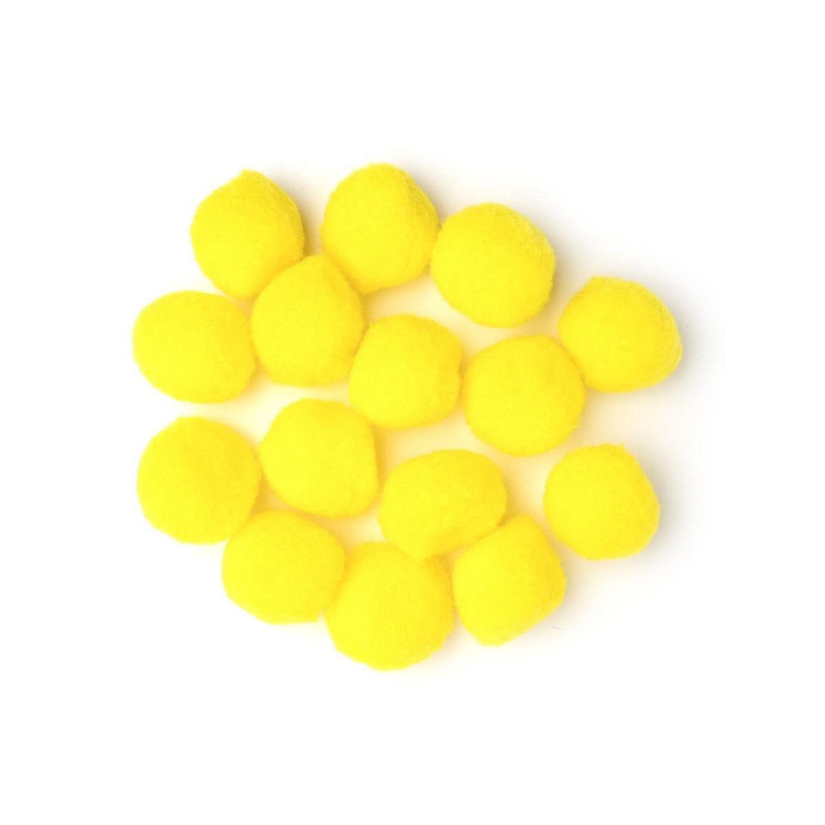 Yellow 1.5 inch Pom-Poms, 15 Pack