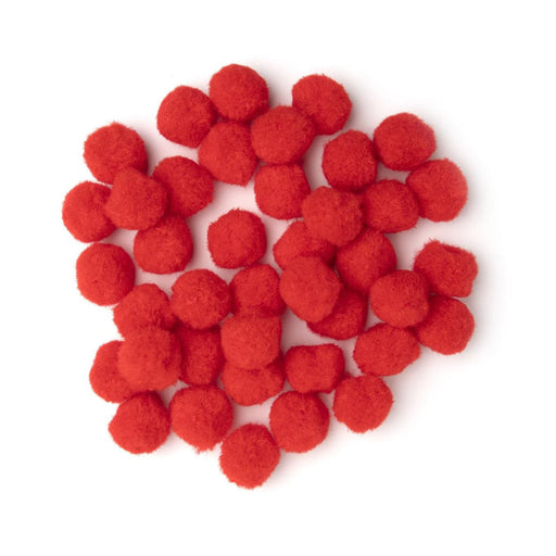 Red Fluff Balls | 1 Inch Red Pom Poms | Red Craft Pom-Poms - 1in. - 40 Pieces/Pkg. (nm40000787)