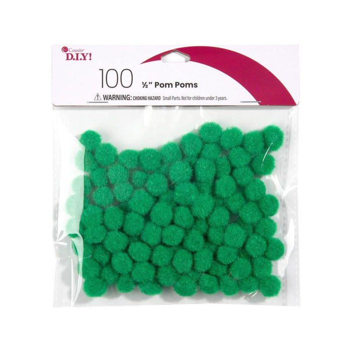 Emerald Green Pom Poms | Green Pom-Poms - .5in. - 100 Pieces/Pkg. (nm40000790)