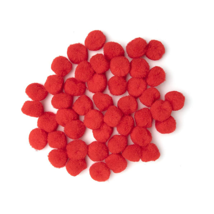 Rudolph Noses | Red Pom Poms | Red Craft Pom-Poms - .75in. - 45 Pieces/Pkg. (nm40000794)