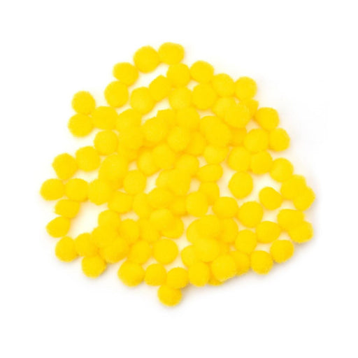 Yellow Craft Poms | Yellow Pom-Poms - .5in. - 100 Pieces/Pkg. (nm40000795)