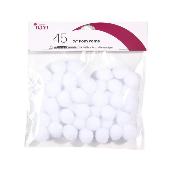 Small White Poms | White Pompoms - .75in. - 45 Pieces/Pkg. (nm40000797)