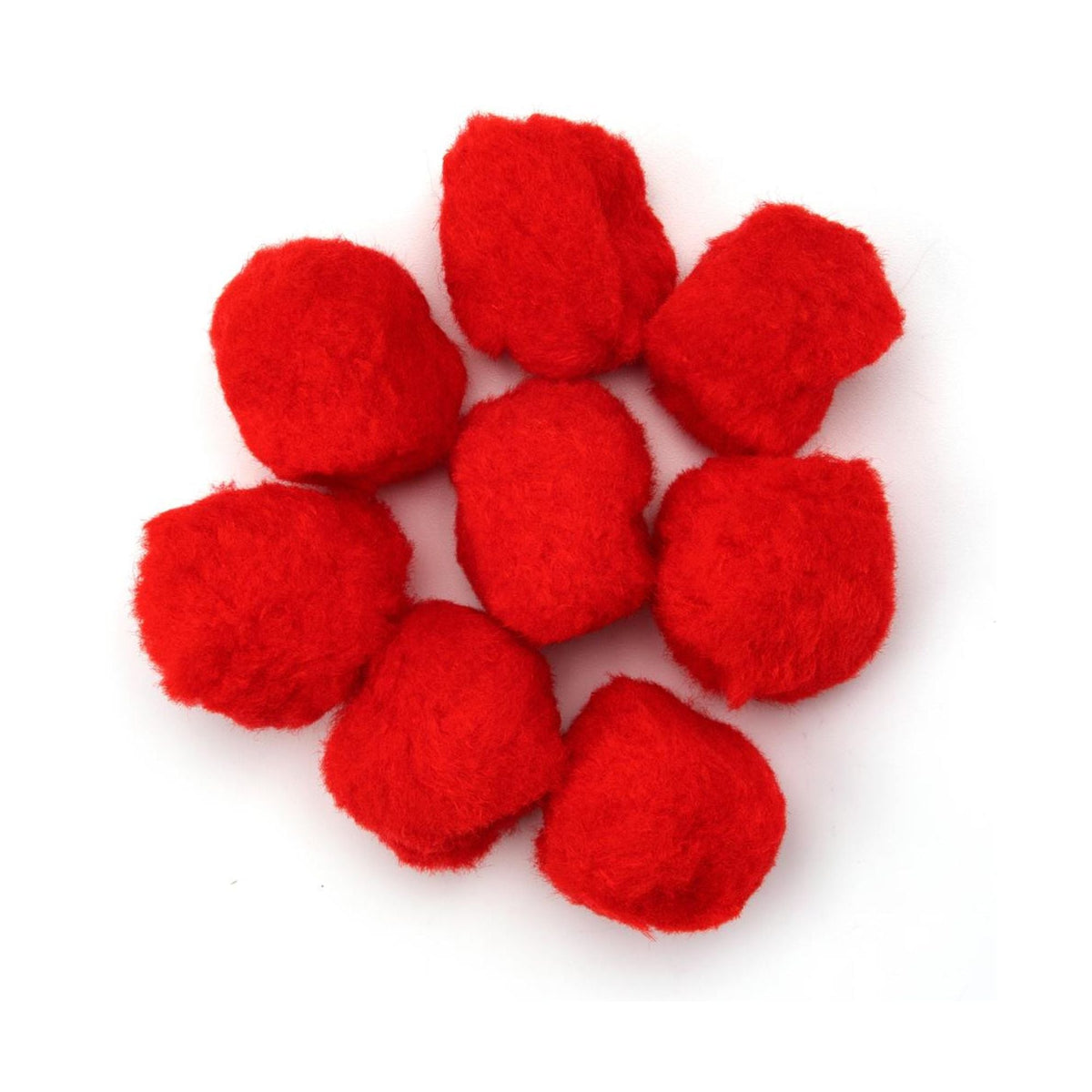 Big Red Pom Poms | 2 Inch Red Pom Poms - 8 Pieces/Pkg. (nmpom262010)