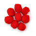 Christmas Pom Poms | 2 Inch Red Pom Poms | Red Pom-Poms - 2in. - 8 Pieces/Pkg. (nm40000798)
