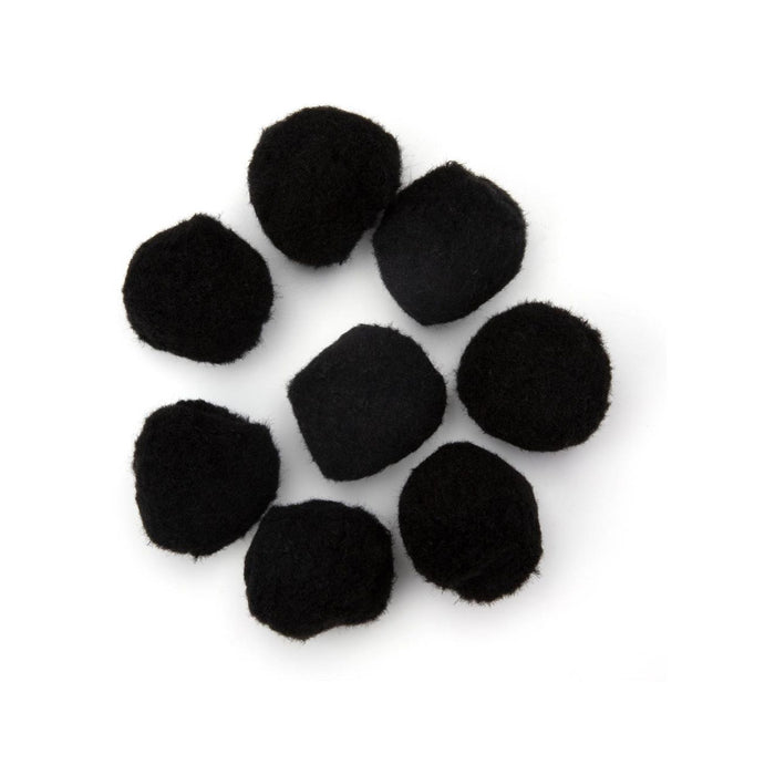 Big Black Pom Poms | Black Craft Poms | Black Pom-Poms - 2in. - 8 Pieces/Pkg. (nm40000802)