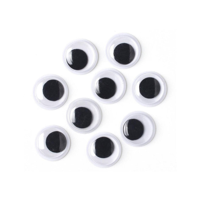15mm Paste On Eyes | 15mm Moving Eyes | Paste-On Wiggle Eyes - 15mm - 8 Pieces/Pkg. (nm40000911)
