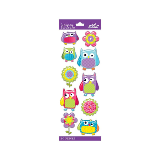 Owl Stickers | Adhesive Owls | Flower Owl Stickers - 10 Pieces (nm5238114)