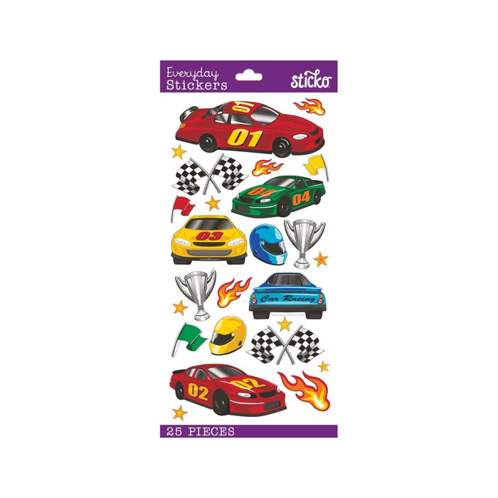 Racing Car Decals | Hot Rod Stickers | Race Car Stickers - Assorted - 25 Pieces/Pkg. (nm5238116)