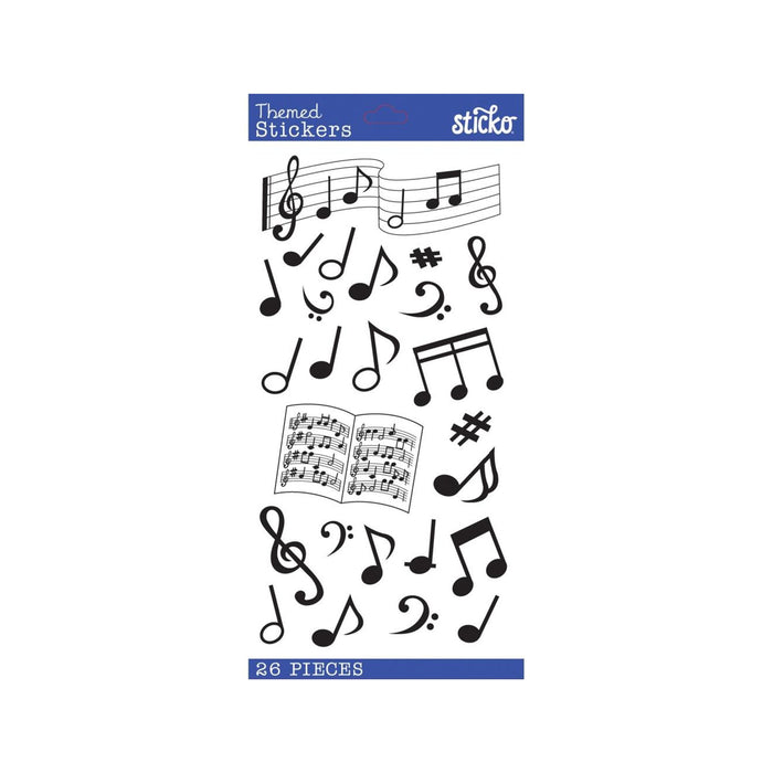 Music Stickers | Music Note Stickers | Classic Music Notes Silhouette Stickers - 26 Assorted Pieces (nm5238132)