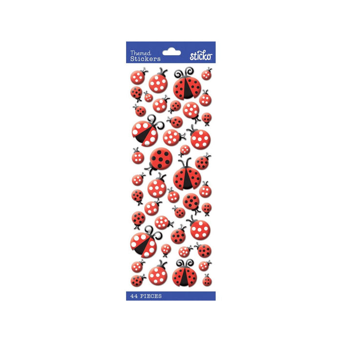 Ladybug Stickers | Adhesive Red Ladybugs | Ladybug Theme Stickers - 44 Assorted Pieces (nm5238217)