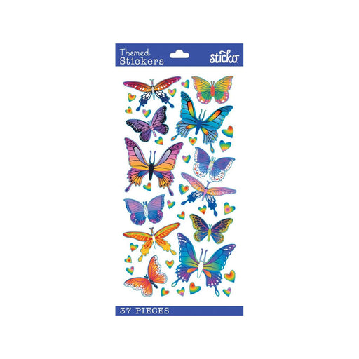 Butterfly Labels | Adhesive Butterflies | Gift for Girl | Foil Butterfly Stickers - Assorted - 37 Pieces/Pkg. (nm5238221)