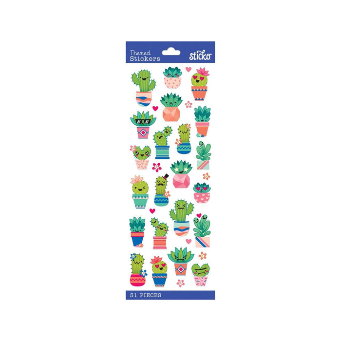 Succulent Plant Stickers | Cactus Stickers | Cutesy Succulents Themed Stickers - 31 Assorted Pieces (nm5238608)