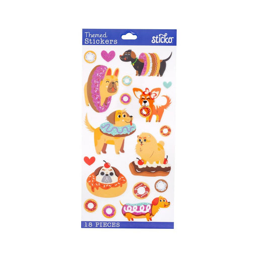 Dog Stickers | Donut Stickers | Dogs and Donuts Stickers - 18 Pieces (nm5238702)
