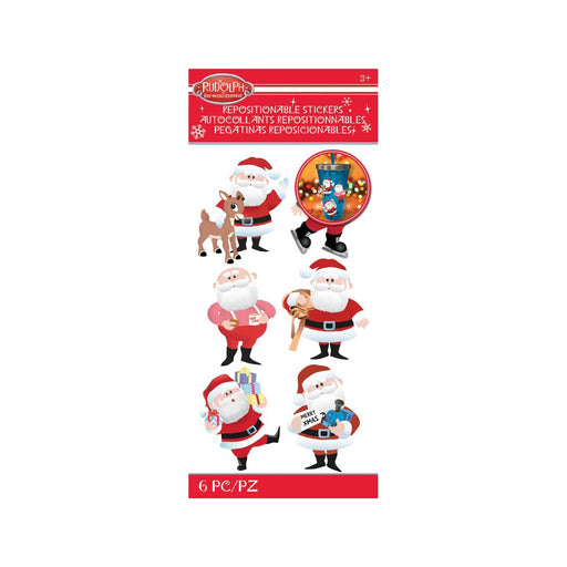 Santa Stickers | Rudolph Stickers | Santa and Rudolph Stickers - 6 Assorted Pieces/Pkg. (nm5306015)