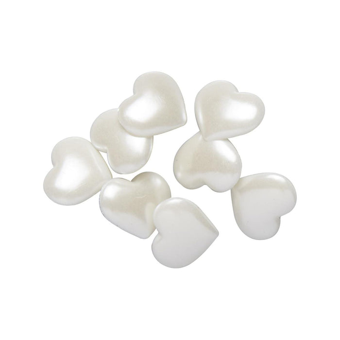 White Heart Buttons | Pearl Heart Buttons - 13mm x 16mm - Shank - 7 Pieces/Pkg (nm55456a)