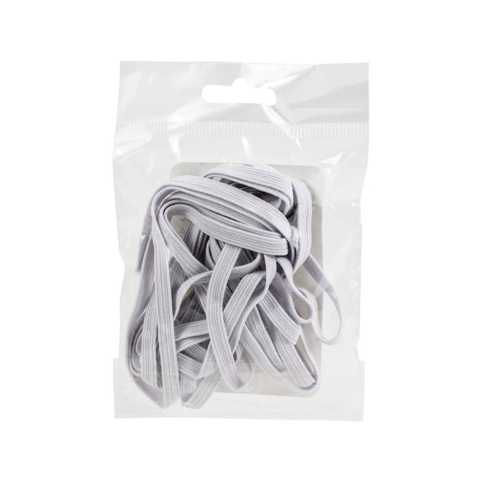 White Elastic | White Braided Elastic | Elastic Strips | Pre-Cut Braided Elastic - White - 1/4in. X 3 Yds (nm653670)