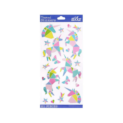 Unicorn Stickers | Adhesive Unicorns | Origami Unicorn Stickers - 21 Assorted Pieces (nm8601305)