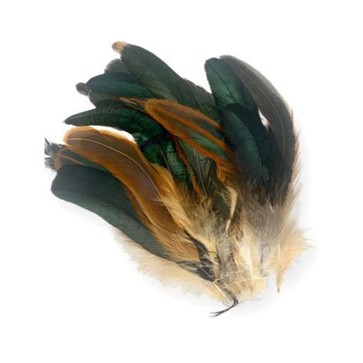 Rooster Tail Feathers | Strung Coque Feathers - 5-6in. Long - Natural Iridescent (nmb168n)