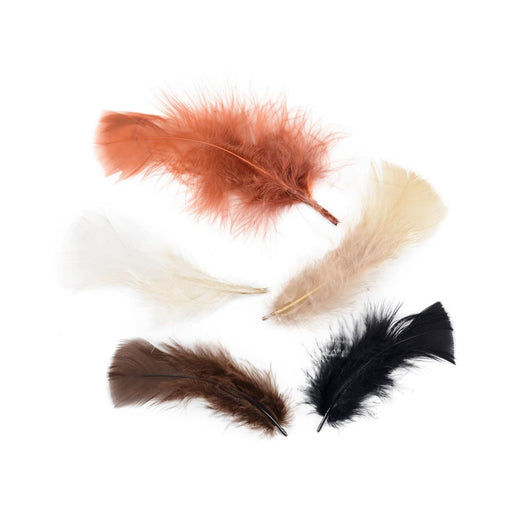 Brown Feathers | Black Feathers | Turkey Plumage Feathers - Earthtones - 3in. - 5in. -  .5oz (nmb710earth)