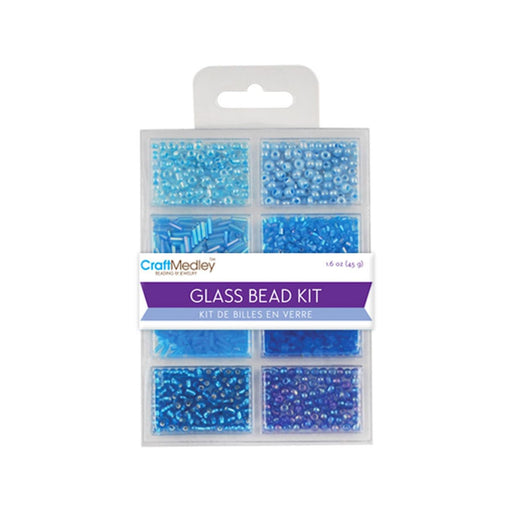 Blue Glass Beads | Tiny Blue Beads | Beading & Jewelry Glass Bead Kit - The Blues - 1.6oz 9nmbd705b)