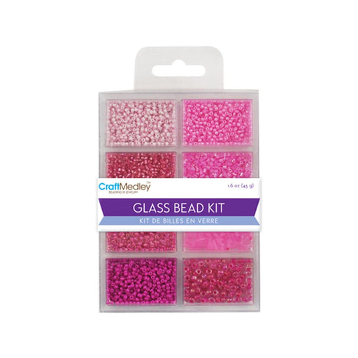 Pink Glass Beads | Tiny Pink Beads | Beading & Jewelry Glass Bead Kit - Blush - 1.6oz (nmbd705e)