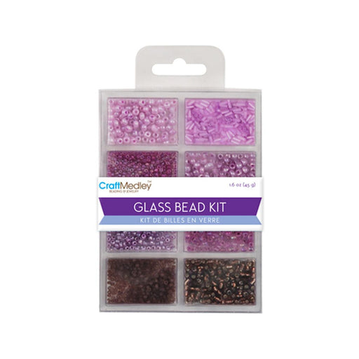 Purple Glass Beads | Tiny Purple Beads | Beading & Jewelry Glass Bead Kit - Viola - 1.6oz (nmbd705f)