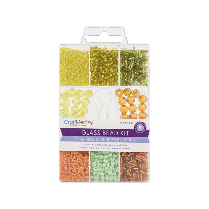 Tropical Glass Bead Kit | Yellow Orange Green Glass Bead Kit - Tropicana - 90g (nmbd720d)