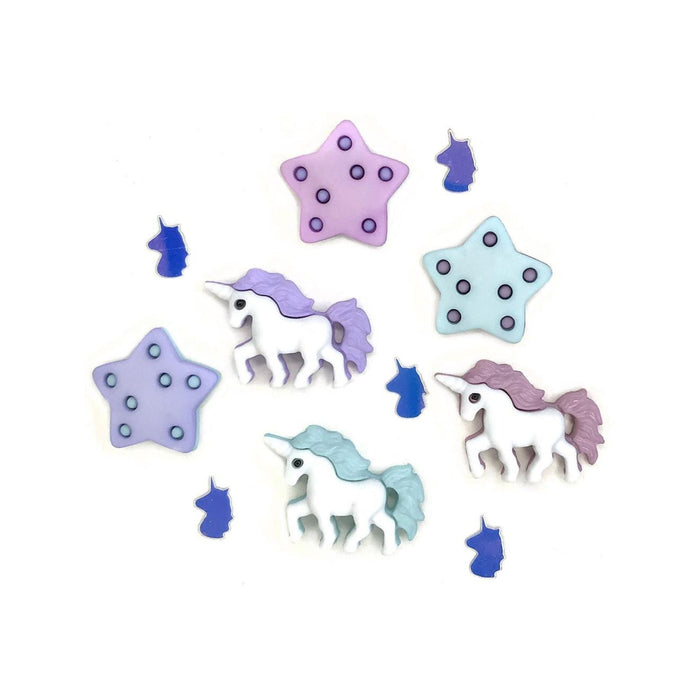 Unicorn Buttons | Unicorn Fasteners | Unicorn Party Buttons - 11 Pieces/Pkg. (nmbgtb4334)