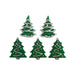 Christmas Tree Buttons, Glitter Trees Buttons - 1in. x .75in. - 5 Pieces/Pkg. (nmbgtb4826)