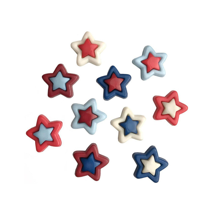 Patriotic Buttons, Star Buttons, Let Freedom Ring Buttons - 10 Pieces (nmbgtp4331)