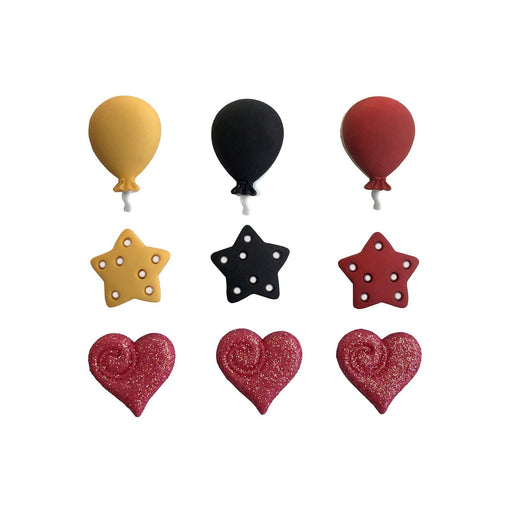 Balloon Buttons, Star Buttons, Heart Buttons - Dream It Buttons - 9 Pieces (nmbgtp4339)