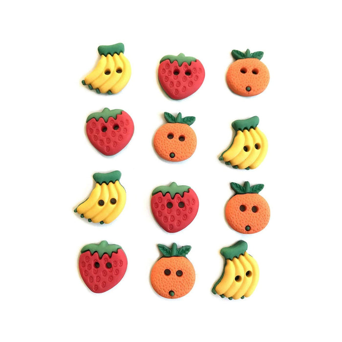 Summer Fruit Buttons - 12 Pieces (nmbgtp4342)