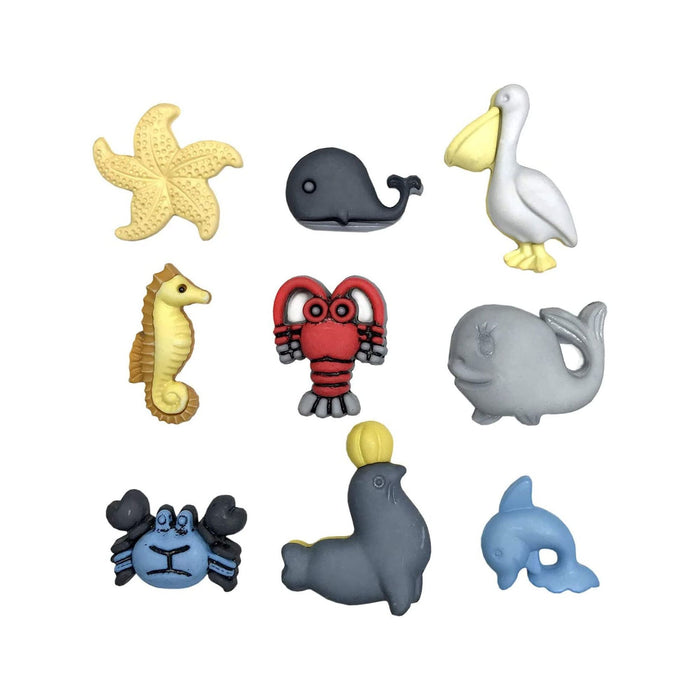 Sea Life Buttons - 9 Pieces (nmbgtp4348)