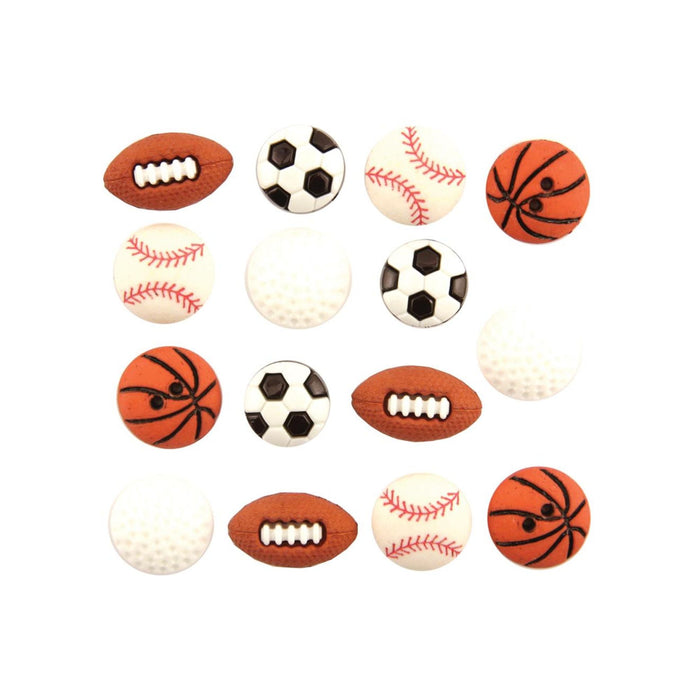Sports Fasteners | Sports Buttons - Let's Play Ball - 15 Pieces/Pkg. (nmbtp4070)
