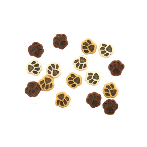 Paw Buttons, Paw Print Buttons, Pet Theme Buttons - Little Paws - 3/8in. - 18 Pieces/Pkg. (nmbtp4120)