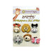 Zoo Animal Buttons, Buttons - Gertrude and Friends - Shank - 6 Pieces/Pkg. (nmbz100)
