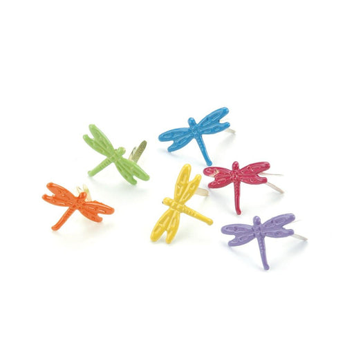 Dragonfly Brads | Dragonfly Paper Fasteners | Painted Metal Paper Fasteners - Tropical Dragonfly - 5/8in. - 50 Pieces/Pkg. (nmci90675)